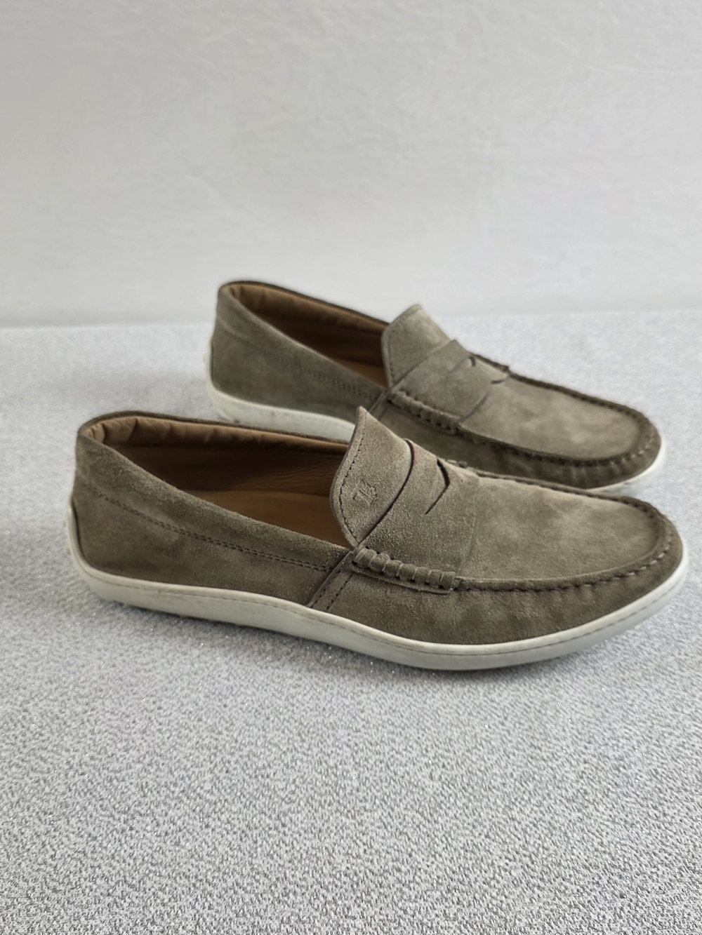Tod's Taupe Suede Slip-On Driving Loafers M7/W9